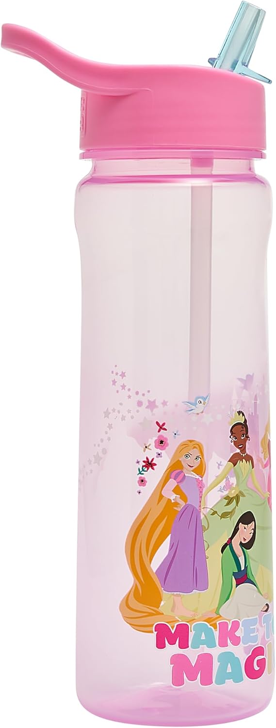 Polar Gear Disney Princess pink sipper water bottle 600ml with straw lid