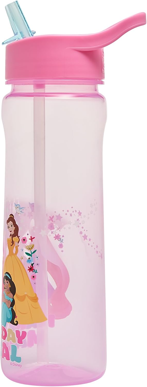Polar Gear Disney Princess pink sipper water bottle 600ml with straw lid
