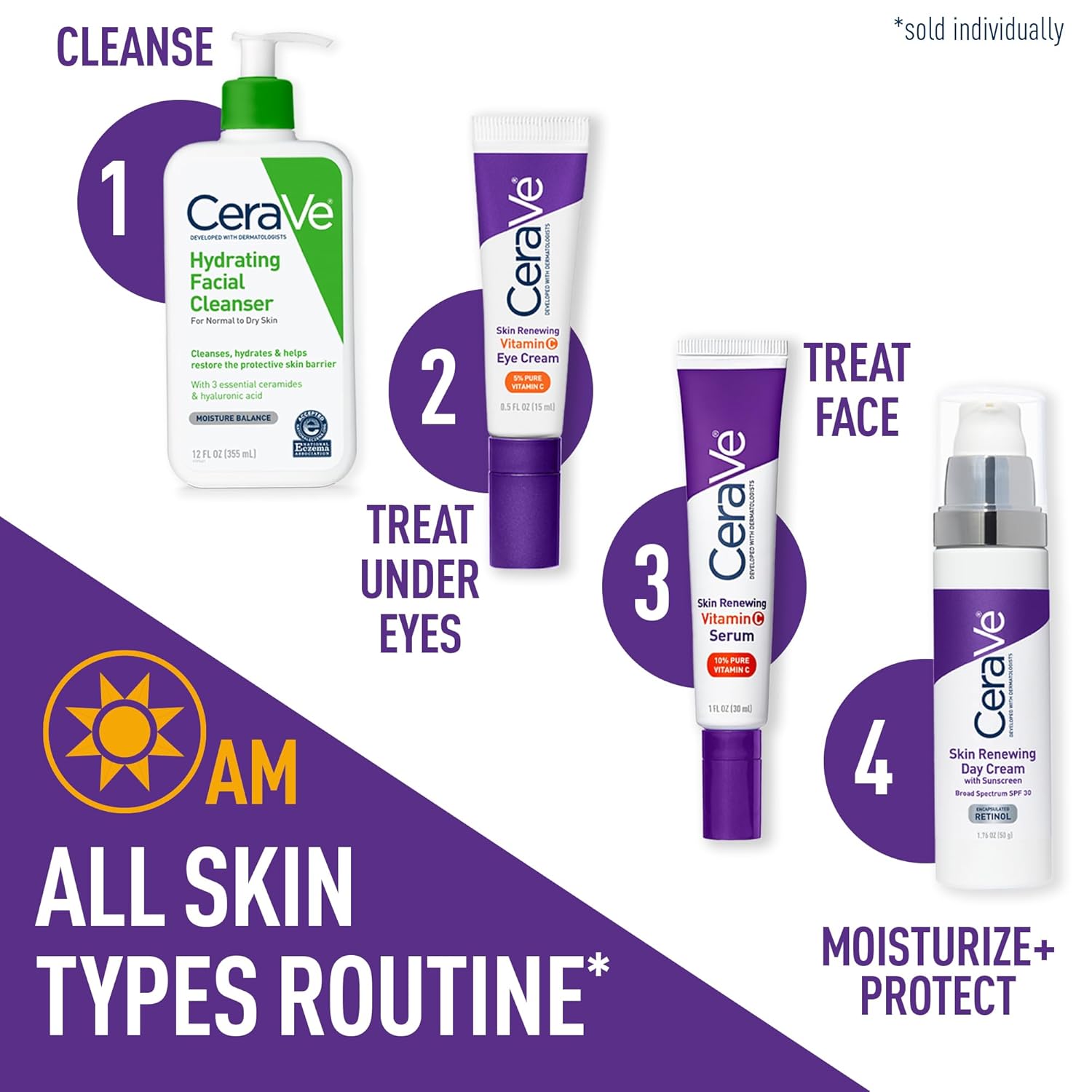 CeraVe Skin Renewing Vitamin C Eye Cream 15 ml purple tube