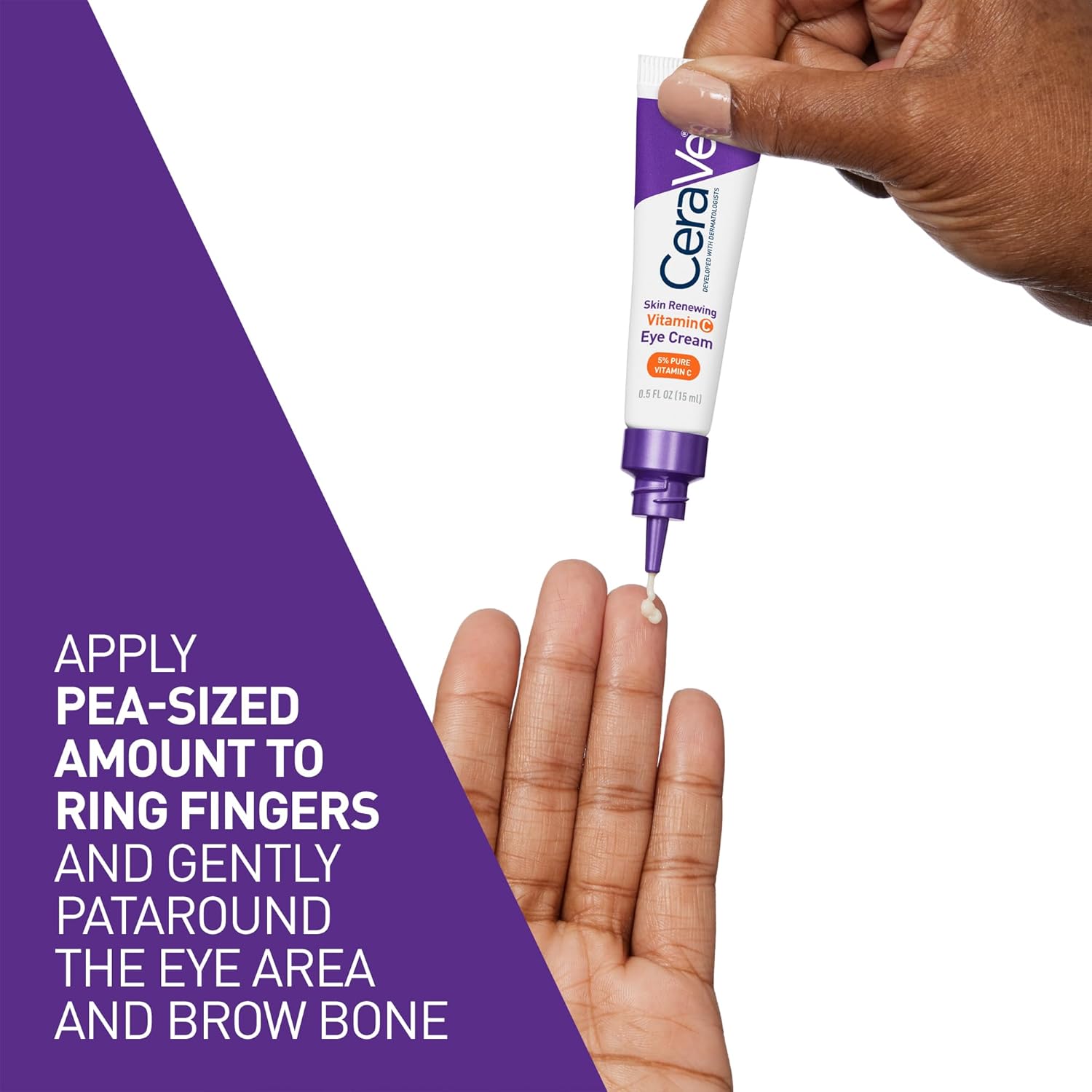 CeraVe Skin Renewing Vitamin C Eye Cream 15ml tube with purple cap
