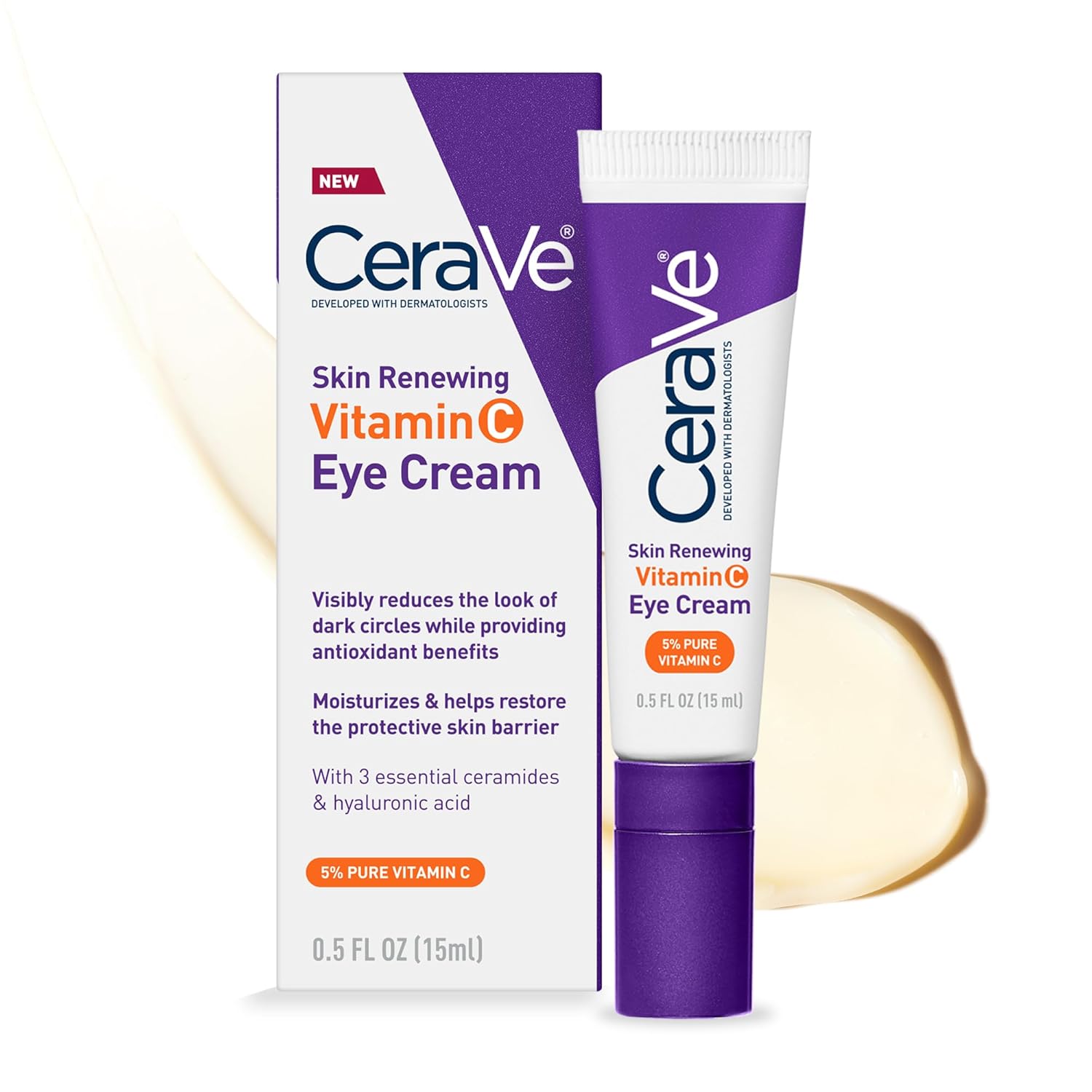 CeraVe Skin Renewing Vitamin C Eye Cream 15 ml tube with purple cap