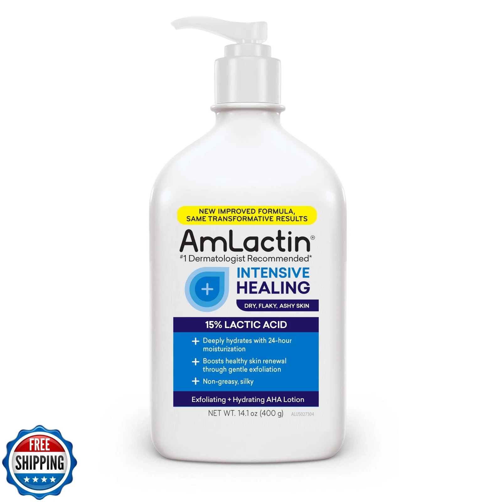 AmLactin Intensive Healing Body Lotion 400ml with 15% lactic acid pump bottle