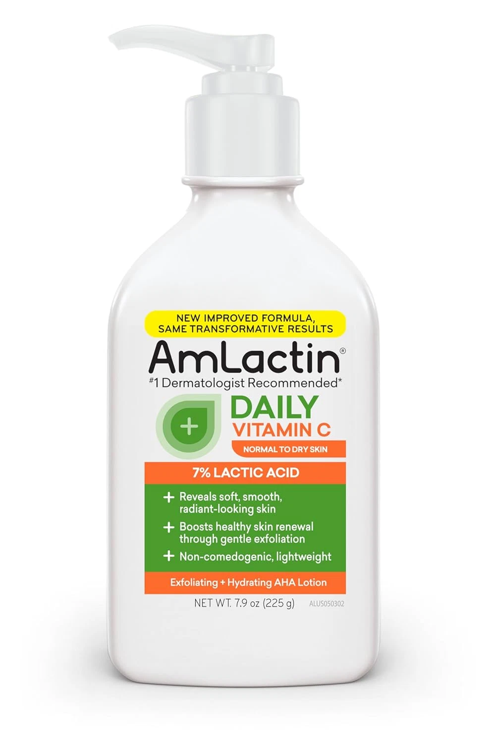 AmLactin Daily Vitamin C lotion with 7% lactic acid, 225g pump bottle
