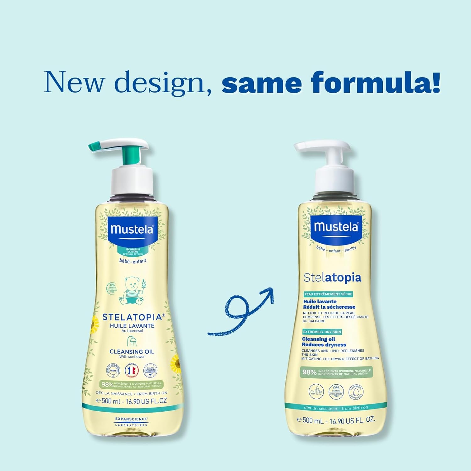 Mustela Stelatopia Cleansing Gel 200ml pump bottle for extremely dry skin