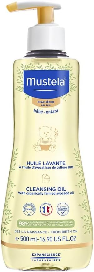 Mustela Cleansing Oil for Dry Skin 500ml with avocado oil