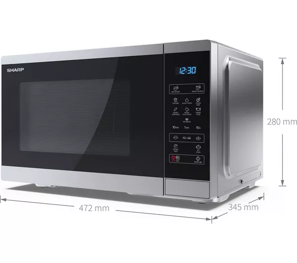 Sharp YC-MS252AU-S solo microwave silver 25 litre capacity