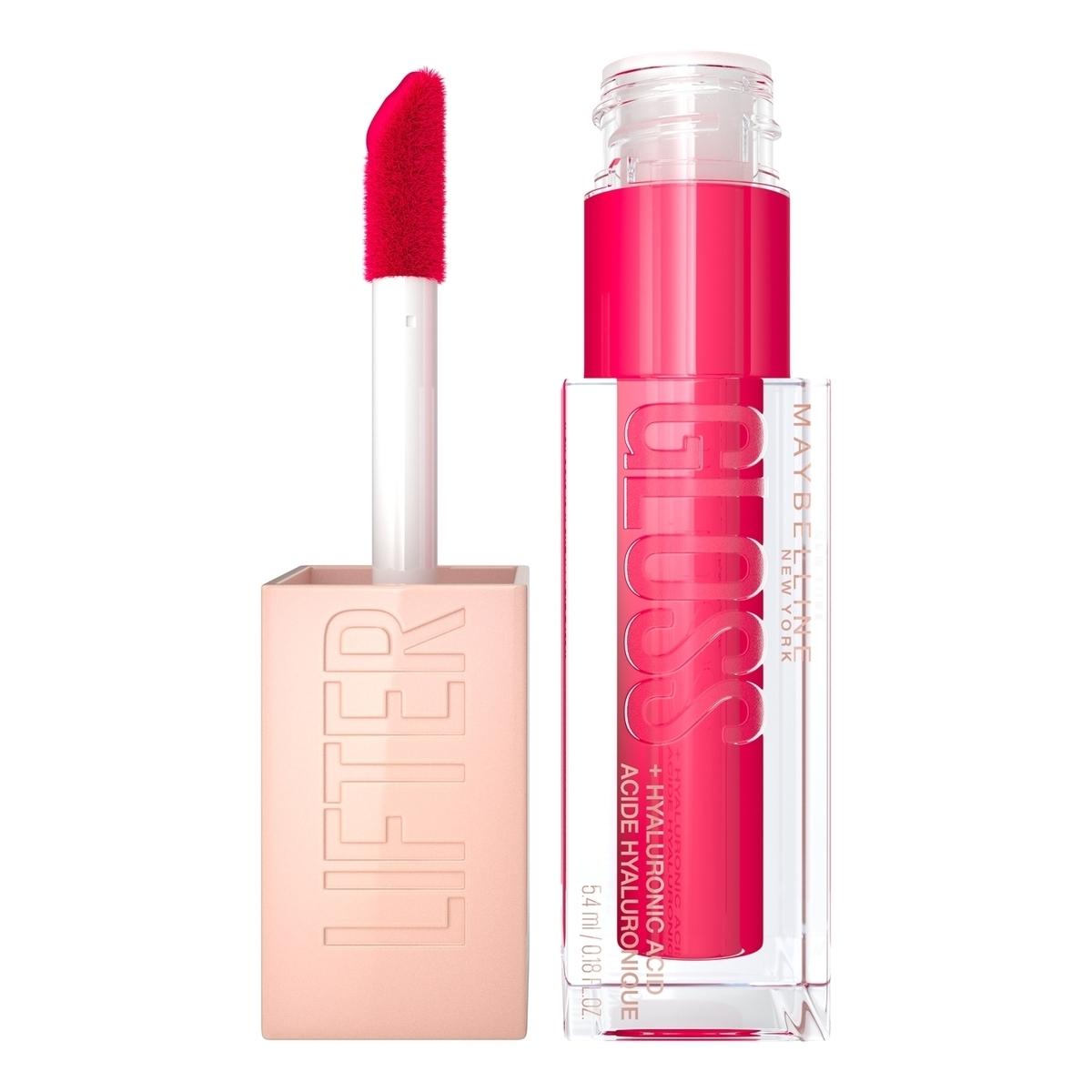 Maybelline Lifter Gloss plumping lip gloss with hyaluronic acid in bright pink