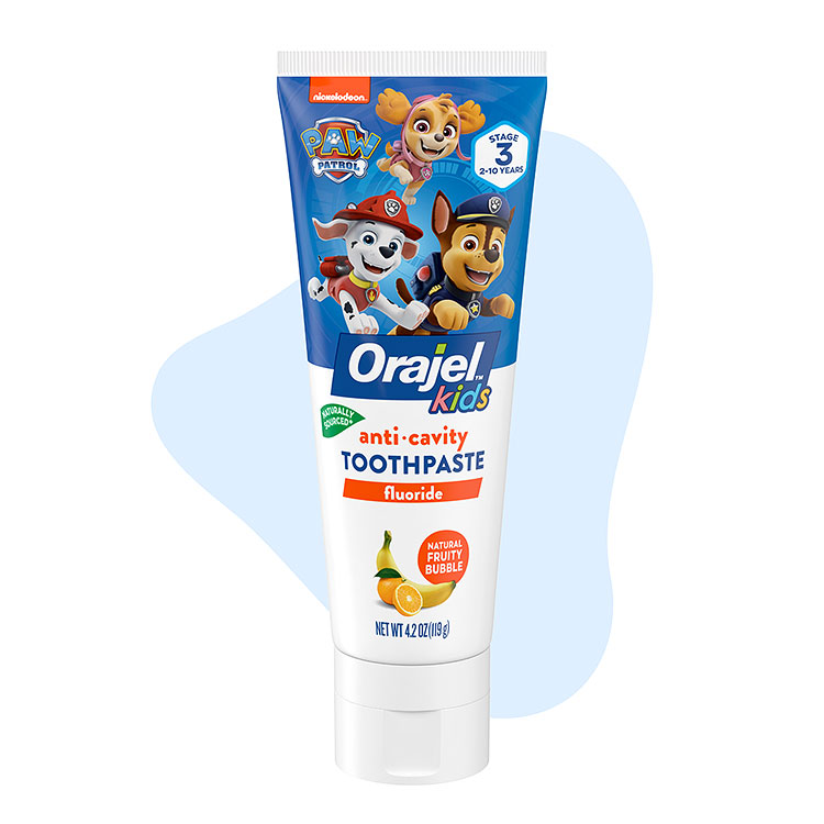 Orajel Kids PAW Patrol anticavity fluoride toothpaste tube, 119g, fruit flavour