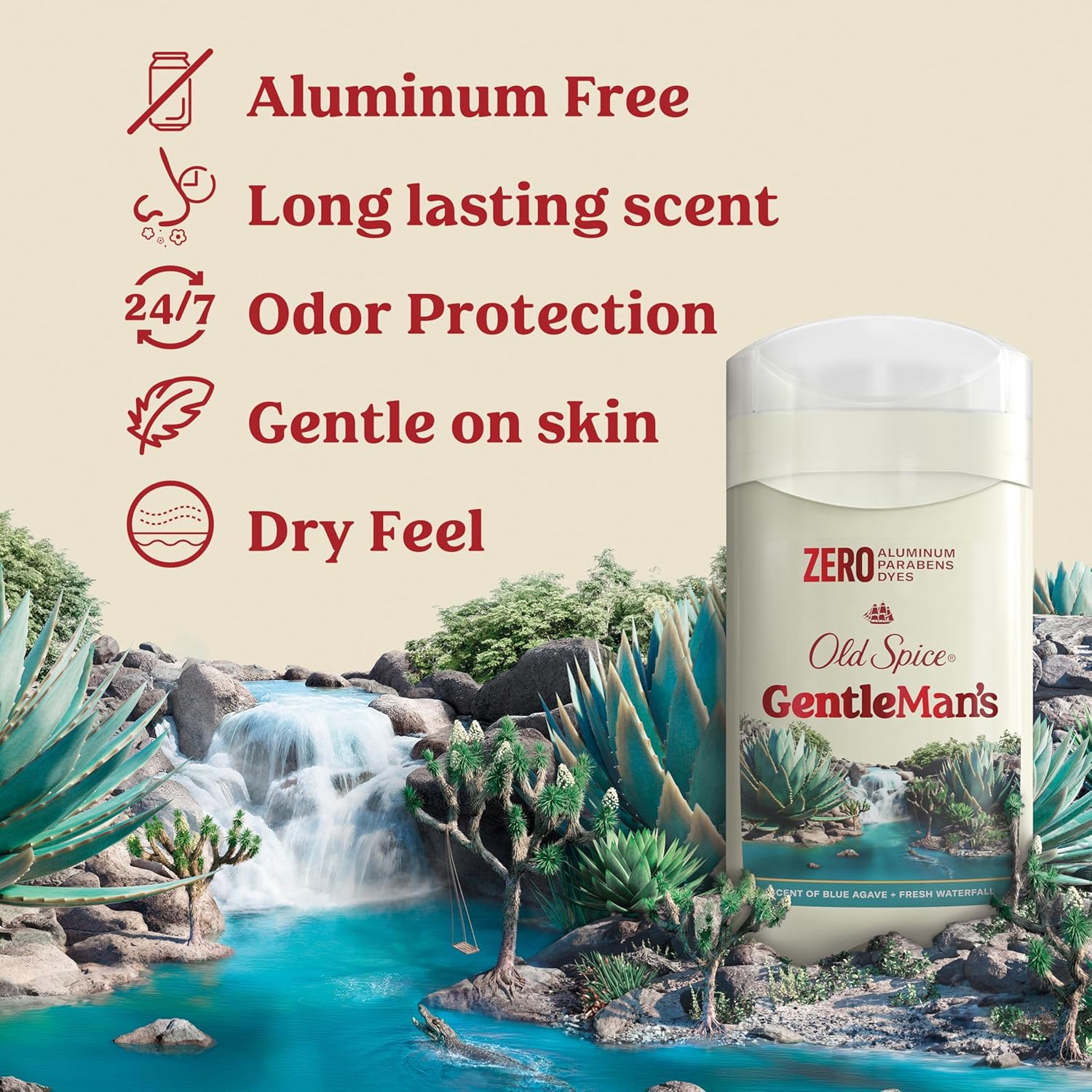 Old Spice GentleMan's Blend aluminium-free deodorant stick, white, 3 ounce size