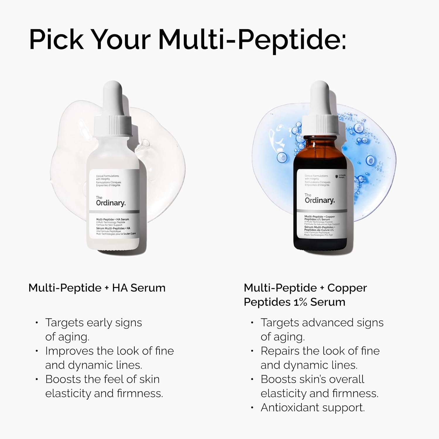 The Ordinary Multi-Peptide + Copper Peptides 1% Serum dark amber bottle with dropper