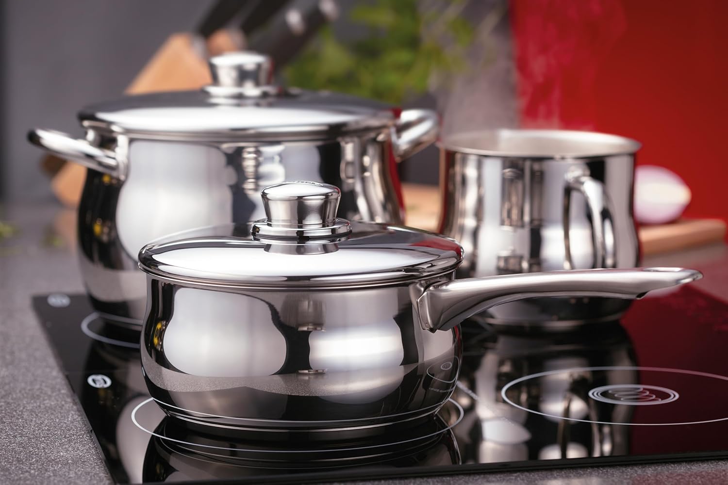 Stellar 1000 Classic deep saucepan 20cm stainless steel with glass lid