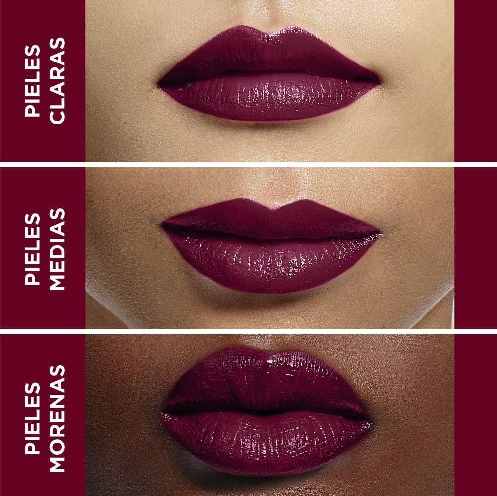 L'Oréal Paris Karl Lagerfeld Kontrasted deep burgundy lipstick swatches