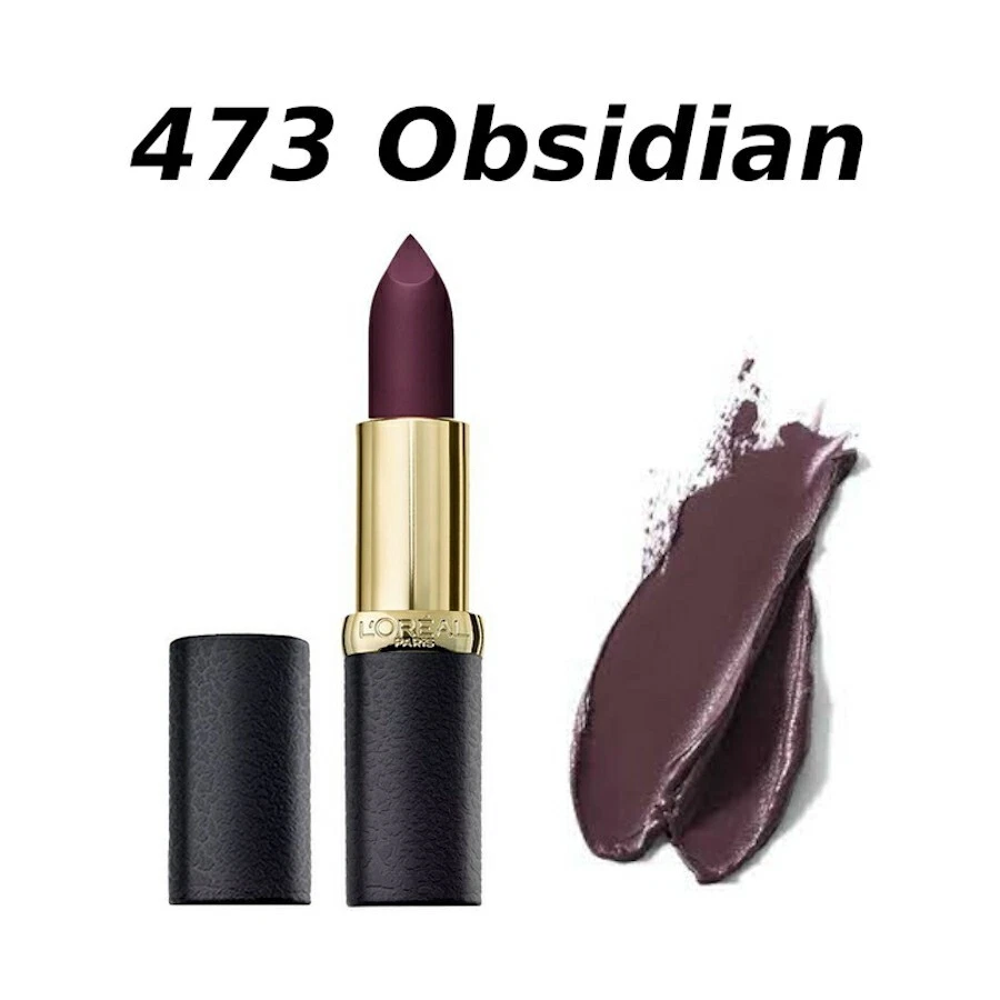 L'Oreal Paris Color Riche matte lipstick 473 Obsidian deep plum shade
