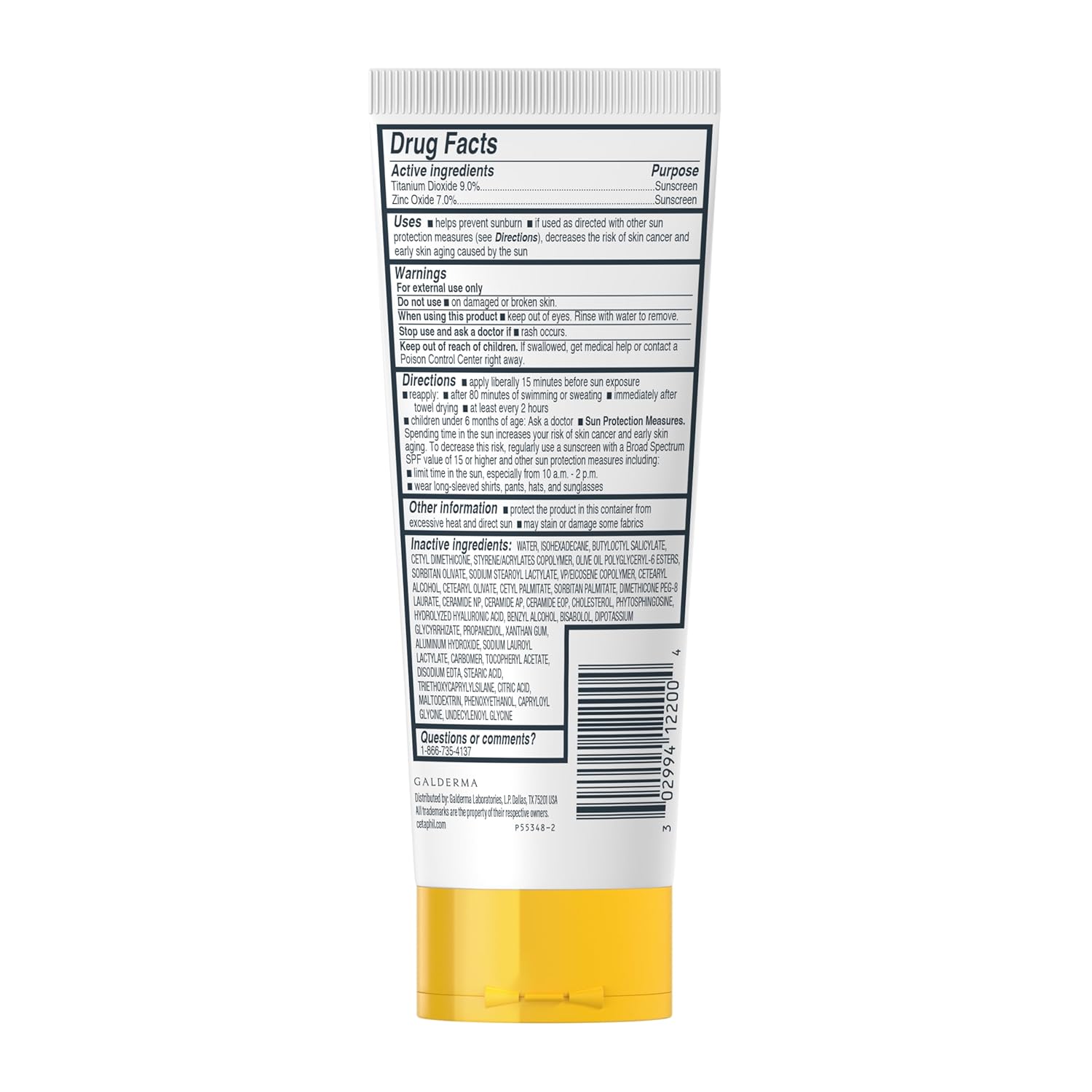 Cetaphil Sheer Mineral Sunscreen Lotion SPF 50, 89 ml tube with yellow cap