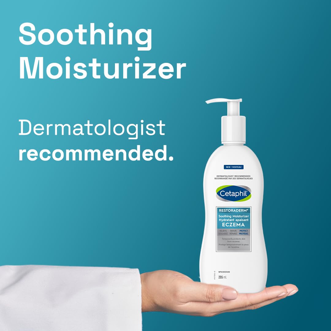 Cetaphil RestoraDerm Eczema Soothing Moisturizer 295ml pump bottle white
