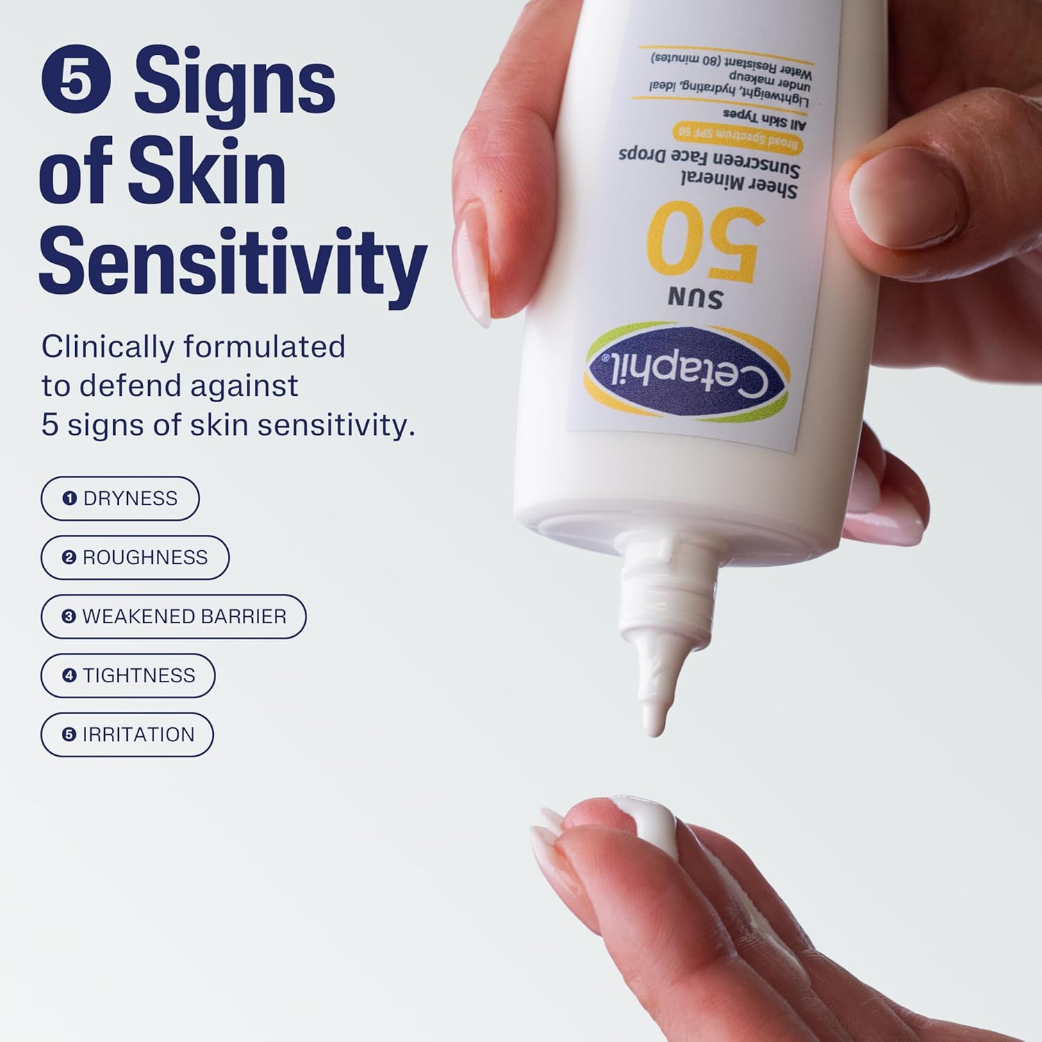Cetaphil Sheer Mineral Liquid Sunscreen SPF 50 for face, 1.7 fl oz bottle