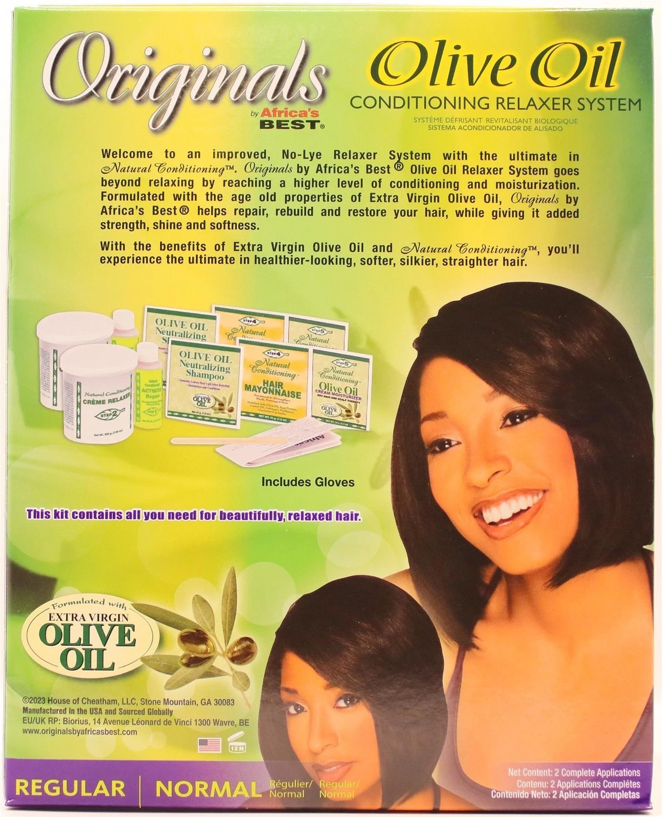 Africa's Best Organics Olive Oil Conditioning Relaxer System Regular 2 kit box