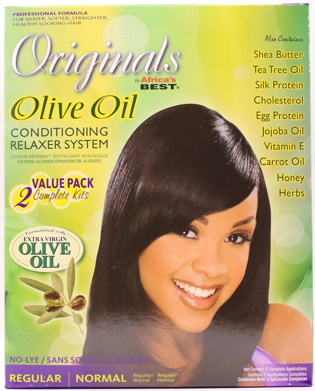 Africa's Best Organics Olive Oil Conditioning Relaxer System Regular value pack 2 complete kits
