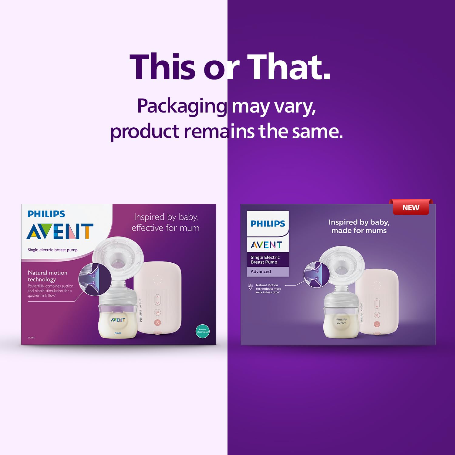 Philips Avent Comfort Single Electric Breast Pump with natural motion technology