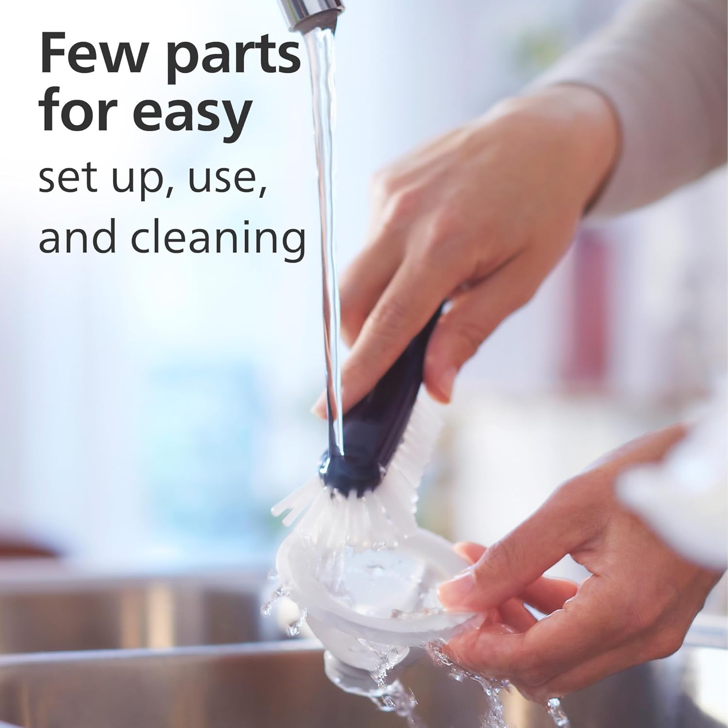 Philips Avent Double Electric Breast Pump with removable parts under water