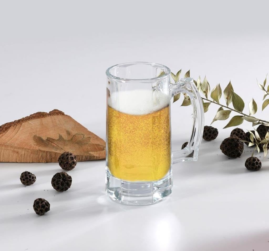 Pasabahce Bremen clear glass beer mug 35.5cl with handle