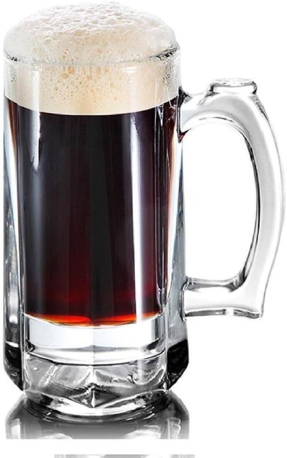 Pasabahce Bremen clear glass beer mug 35.5cl with handle