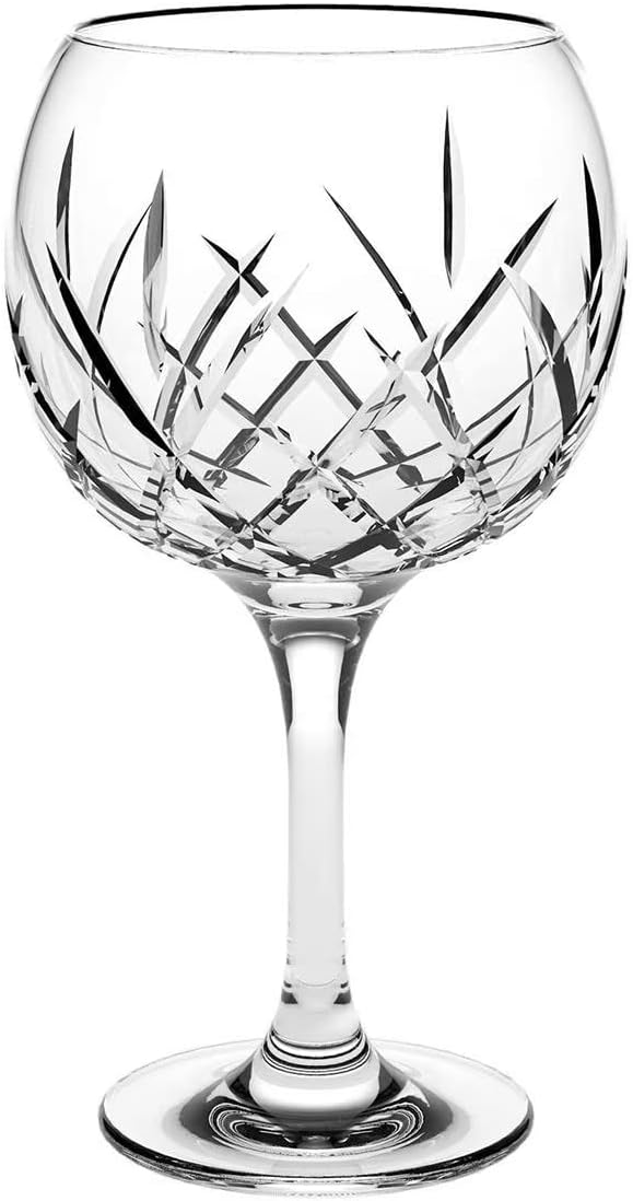 Borgonovo Rococo stemmed gin glass 54cl with cut crystal pattern design