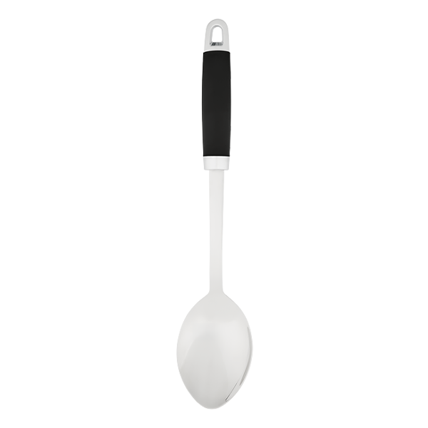 Stellar James Martin solid spoon with black handle and white bowl