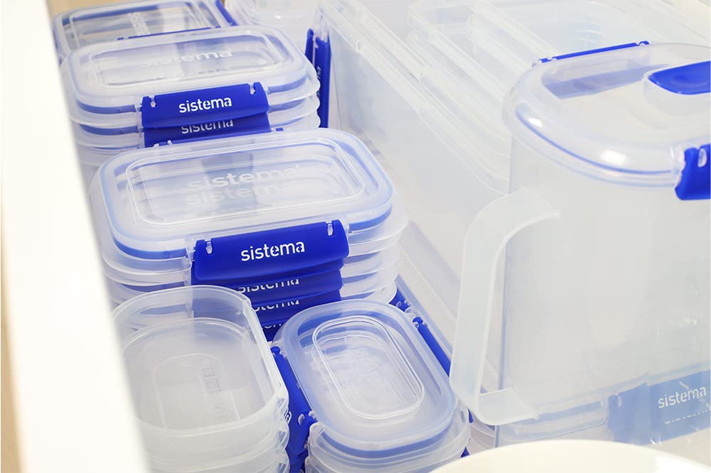 Sistema KLIP IT PLUS 1L rectangle storage container with blue clip lid