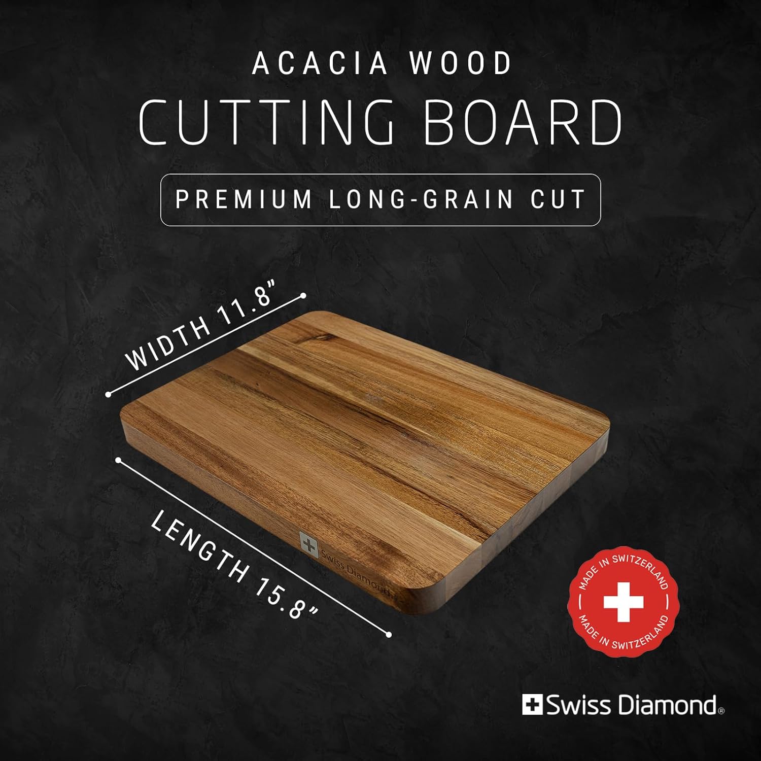 George Wilkinson Diamond bamboo chopping board, rectangular, long-grain cut, 21 x 15 cm