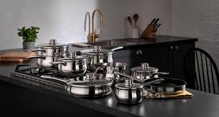 Stellar 1000 Classic 3 piece stainless steel cookware set with saucepan