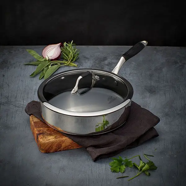 Stellar James Martin 24cm non-stick saute pan with lid and handle