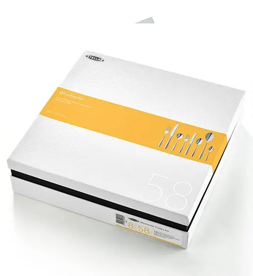 Stellar Winchester 58 piece cutlery set in white presentation box
