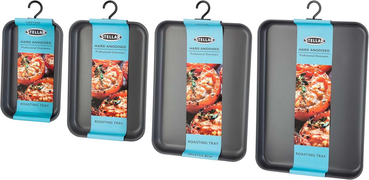 Stellar hard anodised dark grey baking tray, 41cm x 29cm, professional oveware