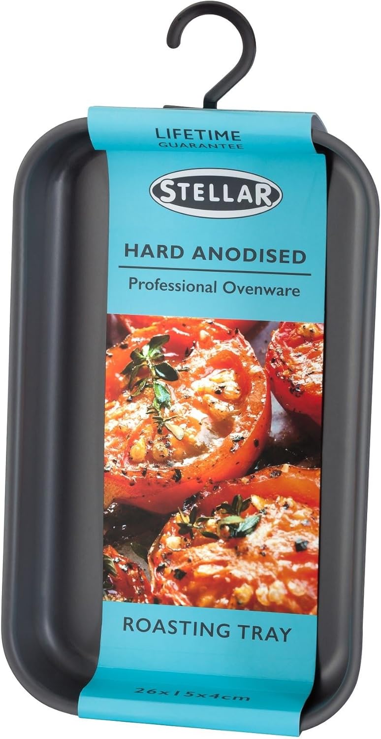 Stellar hard anodised professional roasting tray 26cm x 15cm x 4cm