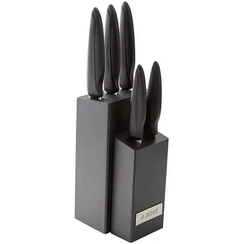 Judge Sabatier IP60 five-piece knife block set with black handles