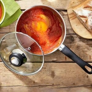 Judge Essentials 3-piece saucepan set with glass lid and black handle