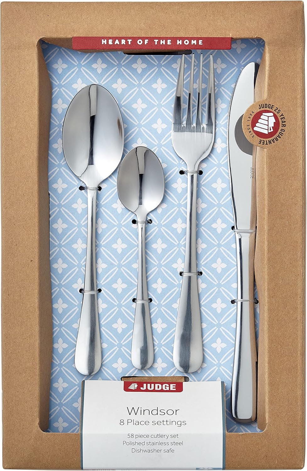 Judge Windsor stainless steel 58-piece cutlery set, 8 place settings