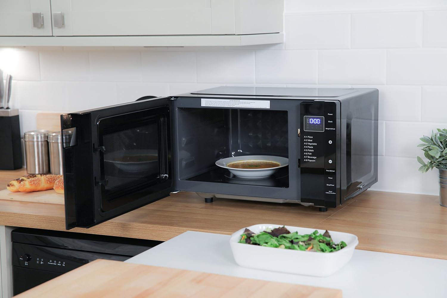 Russell Hobbs black 23L digital microwave with flatbed and 5 power levels