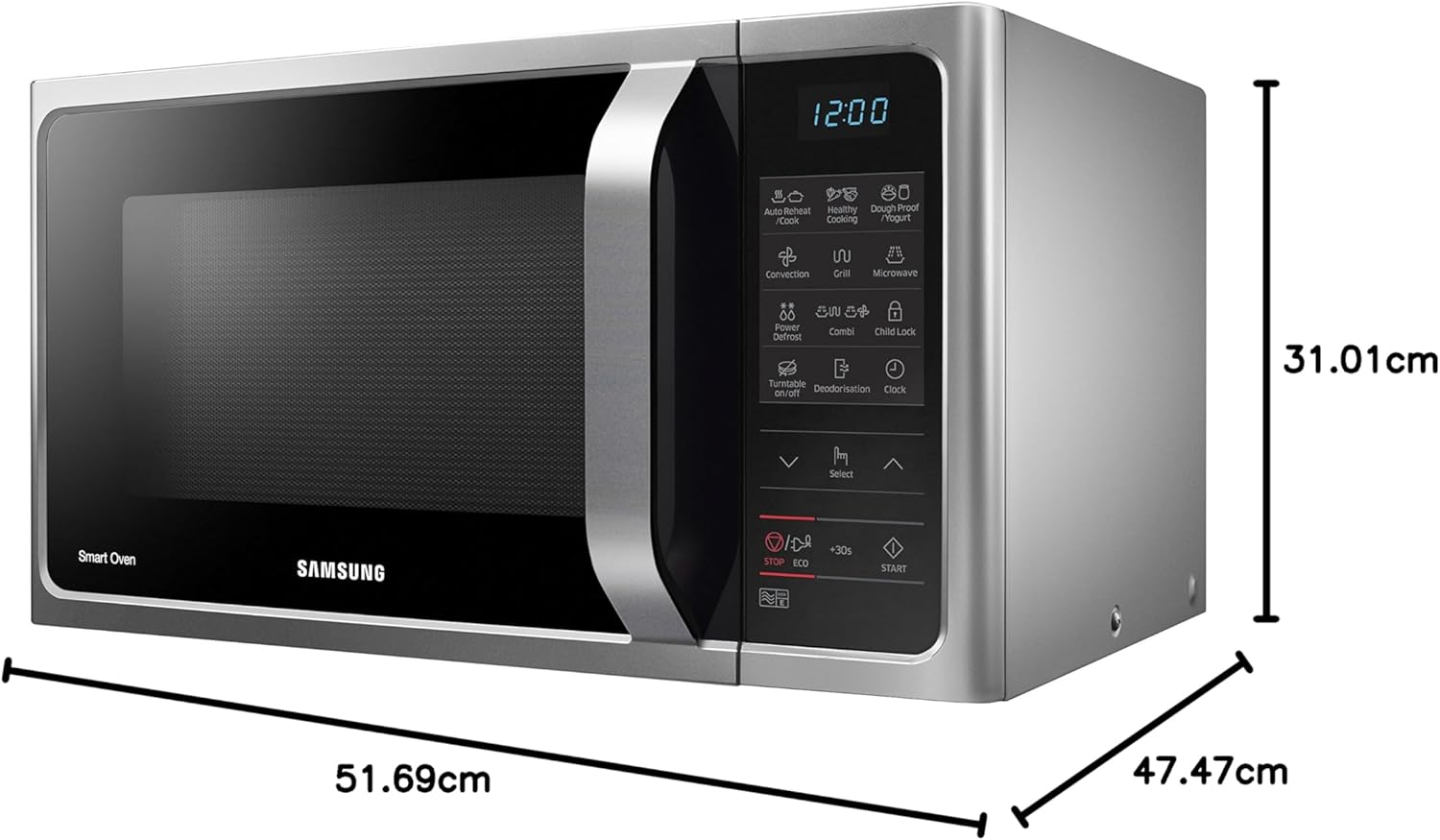 Samsung MC28H5013AS 28-litre combination microwave in silver with grill function