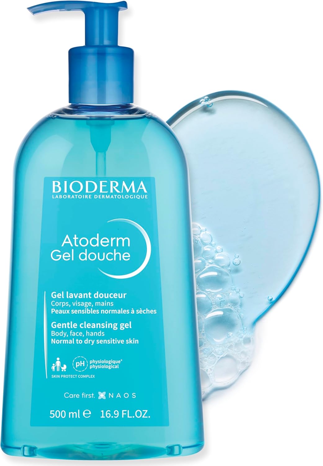 Bioderma Atoderm turquoise shower gel 500ml with pump dispenser