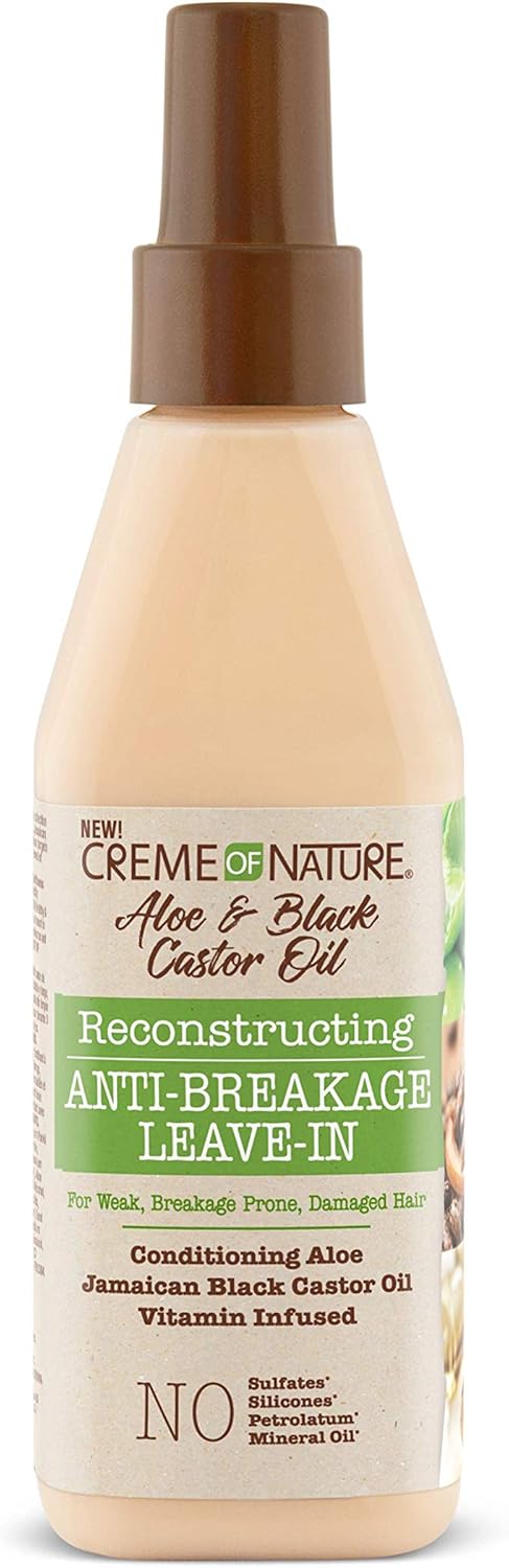 Creme Of Nature Aloe & Black Castor Oil Reconstructing Anti-Breakage Leave-In Treatment 8oz spray bottle