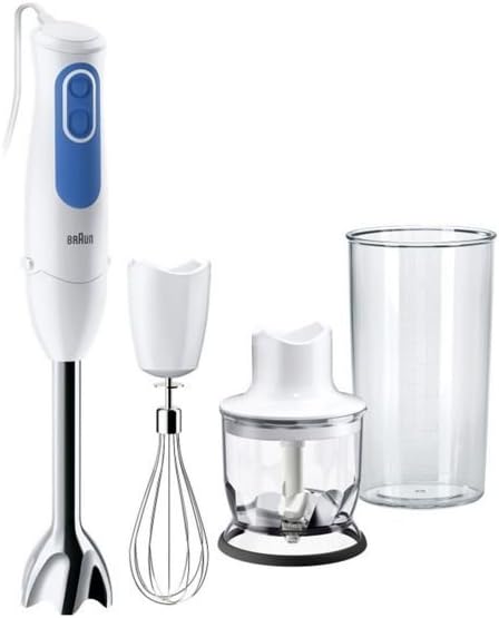Braun MultiQuick 3 MQ3025 hand blender set with accessories white blue