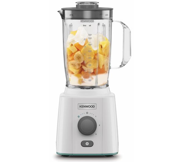 Kenwood Blend X-Tract Compact Blender white with fruit in glass jug