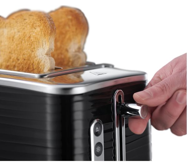 Russell Hobbs Inspire 24370 black 2-slice toaster with toasted bread