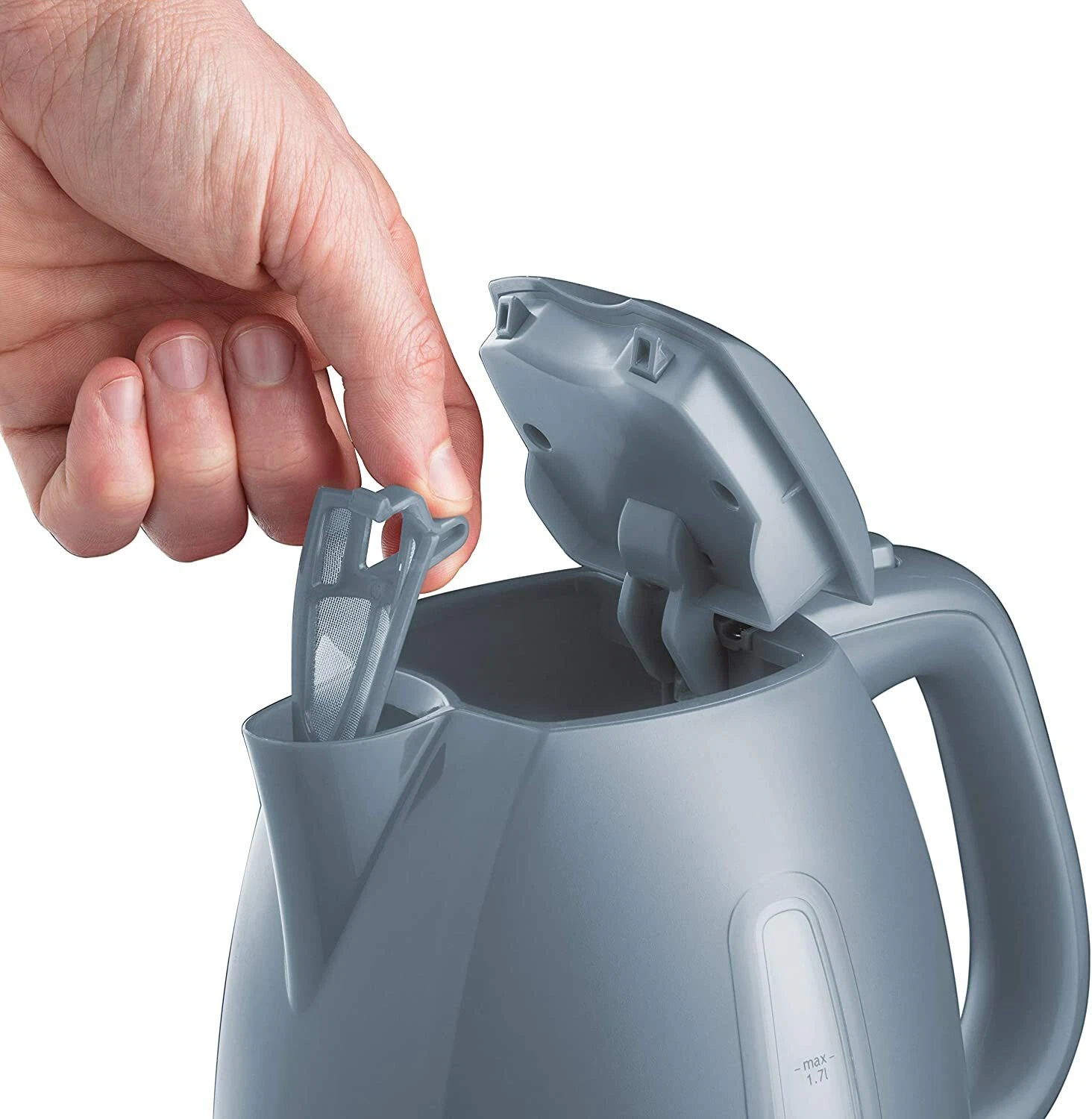 Russell Hobbs Textures electric kettle, grey, 1.7L with removable filter