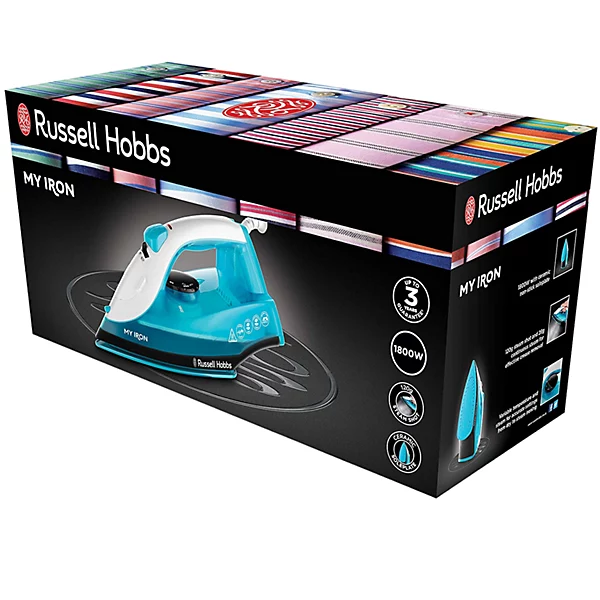Russell Hobbs My Iron steam iron turquoise with black base plate
