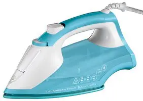 Russell Hobbs Light & Easy Brights aqua steam iron with white accents