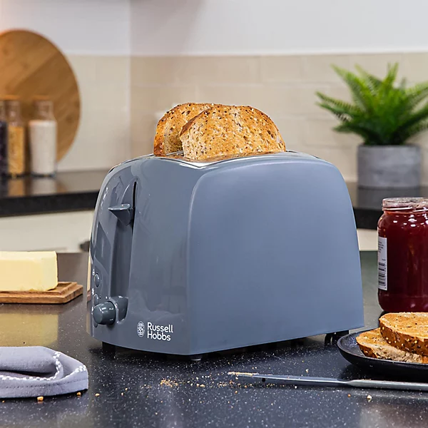 Russell Hobbs Textures grey plastic two slice toaster model 21640
