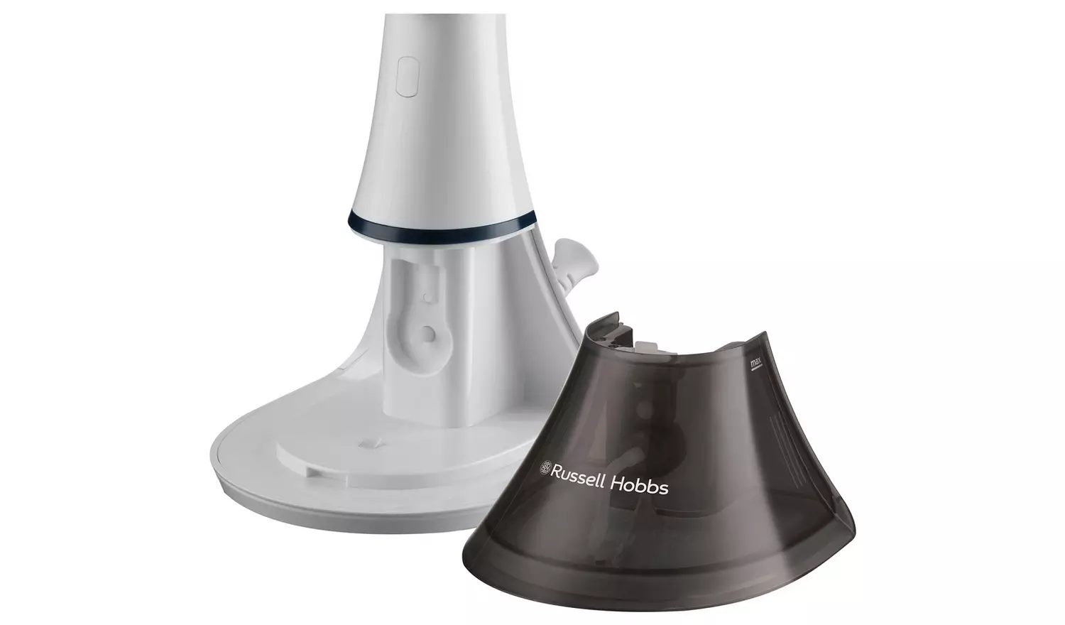 Russell Hobbs Steam Genie Essential white and black garment steamer with stand